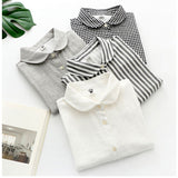 ブラウス 半袖 レディース 通販 シャツ 丸襟 レディースシャツ シャツブラウス 綿シャツ 普段着 部屋着 前開き 綿 カジュアル シンプル 通勤 通学 夏 トップス