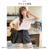 Tシャツ レディース 半袖 通販 カットソー 丸首 部屋着 普段着 クルーネック ラウンドネック ミドル丈 着まわし カジュアル 薄手 伸縮性 ストレッチ 大きいサイズ プリント 春 夏