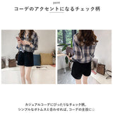 ブラウス 長袖 レディース 通販 シャツ シャツブラウス レディースシャツ 襟 ゆったり 体型カバー ポリエステル コットン 前開き カジュアル シンプル 格子柄 通勤 通学 トップス
