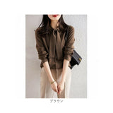 シャツ ブラウス レディース 通販 長袖 オフィス オフィスカジュアル スカーフカラー 長袖トップス ボウタイブラウス 上品 きれいめ おしゃれ かわいい OL 通勤 シンプル ビジネス