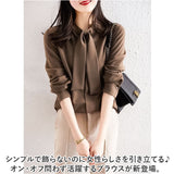 シャツ ブラウス レディース 通販 長袖 オフィス オフィスカジュアル スカーフカラー 長袖トップス ボウタイブラウス 上品 きれいめ おしゃれ かわいい OL 通勤 シンプル ビジネス