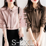 シャツ ブラウス レディース 通販 長袖 オフィス オフィスカジュアル スカーフカラー 長袖トップス ボウタイブラウス 上品 きれいめ おしゃれ かわいい OL 通勤 シンプル ビジネス