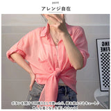 シャツ 透け感 レディース 通販 シースルーシャツ ブラウス カーディガン 薄手 シースルー 長袖 ゆったり 襟付き 羽織り 体型カバー 無地 エレガント リラックス 上品 夏