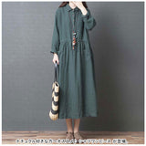 シャツワンピース 長袖 レディース 通販 ロングワンピース ロング ワンピース ワンピ きれいめ 春 夏 秋 綿 麻 コットン リネン ウエストリボン シンプル 無地 通勤 通学 カジュアル