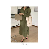 シャツワンピース 長袖 ロング 通販 シャツワンピ ミモレワンピ シャツ ワンピース ロングシャツ ロングワンピース チュニック ミモレ丈 着回し 無地 カジュアル シンプル きれいめ