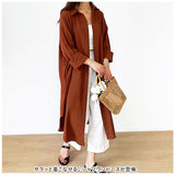 シャツワンピース 長袖 ロング 通販 シャツワンピ ミモレワンピ シャツ ワンピース ロングシャツ ロングワンピース チュニック ミモレ丈 着回し 無地 カジュアル シンプル きれいめ