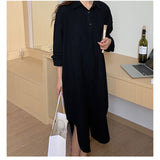 シャツワンピース 長袖 ロング 通販 シャツワンピ ミモレワンピ シャツ ワンピース ロングシャツ ロングワンピース チュニック ミモレ丈 着回し 無地 カジュアル シンプル きれいめ