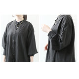 シャツワンピース 長袖 通販 シャツワンピ レディース ワンピース シャツ 長袖シャツ スタンドカラー ロングシャツ カジュアル ナチュラル チュニック ブラウス 体型カバー 無地 シンプル