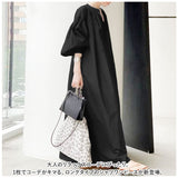 シャツワンピース ロング 通販 ワンピース ロングワンピース マキシ丈ワンピース ロングスカート 五分袖 マキシ コットン ポケット ゆったり 体型カバー 綿 レディース 無地 カジュアル