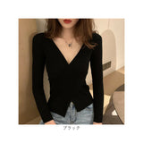 セーターレディース 通販 長袖 ニットセーター ニット カシュクール トップス Ｖネック カットソー ニットソー 女性 大人 上品 シンプル タイト 無地 カジュアル かわいい オシャレ
