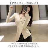 セーターレディース 通販 長袖 ニットセーター ニット カシュクール トップス Ｖネック カットソー ニットソー 女性 大人 上品 シンプル タイト 無地 カジュアル かわいい オシャレ