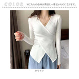 セーターレディース 通販 長袖 ニットセーター ニット カシュクール トップス Ｖネック カットソー ニットソー 女性 大人 上品 シンプル タイト 無地 カジュアル かわいい オシャレ