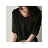 サマーニット 半袖 レディース 通販 ハイゲージニット サマーセーター Tシャツ カットソー ニット トップス おしゃれ オシャレ Vネック リブ編み 涼しい 柔らかい シンプル 無地 上品
