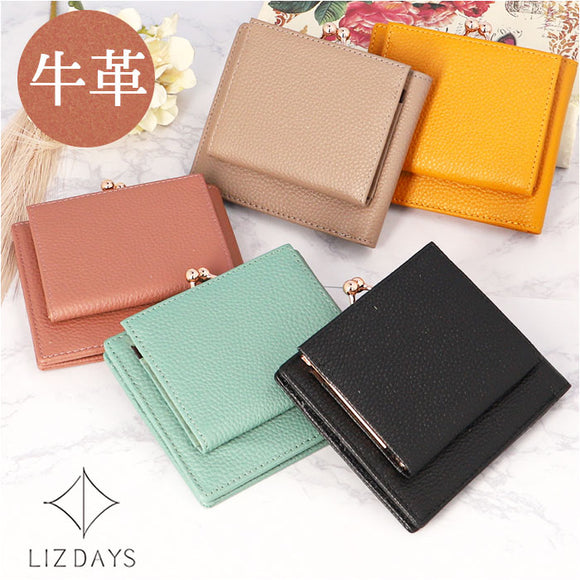 LIZDAYS リズデイズ 二つ折り財布 本革 仕分け 通販 2層 財布 二つ折財布 二つ折り 小銭入れ ウォレット 仕切り ミニウォレット ミニ財布 小さい 小さめ レザー コンパクト シンプル