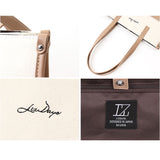 lizdays リズデイズ PU キャンバス トートバッグ 大容量 通販 トートバック トート 手提げ 手提げバッグ 帆布 異素材 仕切り 自立 ポケット 軽い 軽量 きれいめ ナチュラル モダン