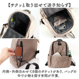 lizdays リズデイズ リュックサック ナイロン lz-72511 通販 リュック バックパック デイパック マザーズリュック ポケット 収納 出し入れしやすい 中身が見やすい キルティング