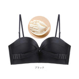 ストラップレスブラ 落ちない 通販 ブラジャー 下着 肌着 ブラ ランジェリー ノンワイヤー チューブトップ 紐なし 肩紐なし シンプル 無地 パッド付 ストラップ付 3way 脇高 盛り