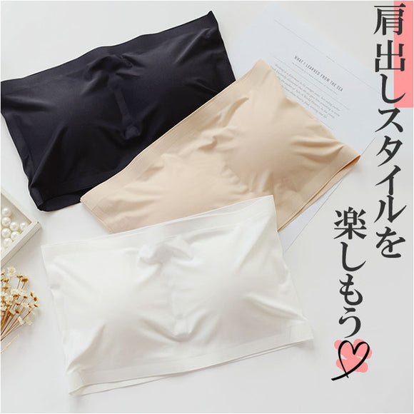 チューブトップ ブラ 通販 ブラジャー ノンワイヤー 肩紐なし カップ付き 紐なしブラ チューブブラ 冷感 涼しい ベアトップ ドレス用 ストラップレスブラ アンダーウェア アンダーウエア