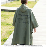 レインコート ポンチョ リュック対応 通販 レインポンチョ MERCURY マーキュリー KS017664 自転車 軽量 軽い レディース メンズ 通勤 通学 女性 男性 フェス スポーツ観戦 カーキ