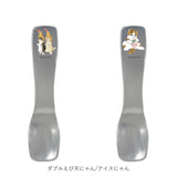 モフサンド にゃん グッズ 通販 アイスクリームスプーン 溶ける 2本セット アイスクリーム スプーン アイススプーン 熱伝導 デザートスプーン アイス アルミ製 もふさんど ぢゅの 猫柄