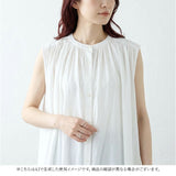 mitis ワンピース ミティス 通販 ギャザーワンピース 夏 春夏 ノースリーブ 袖なし ロング 前開き 前ボタン レディース シンプル インド綿 リゾート おしゃれ 女性 大人 かわいい