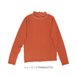 mitis Tシャツ ミティス 通販 配色メローロンT カットソー プルオーバー レディース プチハイネックTシャツ 夏 春夏 春秋 長袖 シンプル カジュアル メロートップス おしゃれ 女性 大人