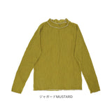 mitis Tシャツ ミティス 通販 配色メローロンT カットソー プルオーバー レディース プチハイネックTシャツ 夏 春夏 春秋 長袖 シンプル カジュアル メロートップス おしゃれ 女性 大人