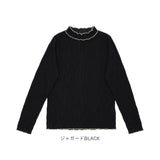 mitis Tシャツ ミティス 通販 配色メローロンT カットソー プルオーバー レディース プチハイネックTシャツ 夏 春夏 春秋 長袖 シンプル カジュアル メロートップス おしゃれ 女性 大人