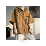 メンズ 半袖 パーカー 通販 フード付きシャツ 半袖tシャツ 半そで シャツ トップス 無地 ポケット カジュアル おしゃれ 無地tシャツ メンズtシャツ メンズファッション シンプル