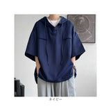 メンズ 半袖 パーカー 通販 フード付きシャツ 半袖tシャツ 半そで シャツ トップス 無地 ポケット カジュアル おしゃれ 無地tシャツ メンズtシャツ メンズファッション シンプル