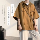 メンズ 半袖 パーカー 通販 フード付きシャツ 半袖tシャツ 半そで シャツ トップス 無地 ポケット カジュアル おしゃれ 無地tシャツ メンズtシャツ メンズファッション シンプル