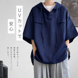メンズ 半袖 パーカー 通販 フード付きシャツ 半袖tシャツ 半そで シャツ トップス 無地 ポケット カジュアル おしゃれ 無地tシャツ メンズtシャツ メンズファッション シンプル