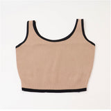 ノースリーブニット アンサンブル 通販 タンクトップ ニット キャミソール ショート丈 トップス カーディガン セット 長袖 かわいい 可愛い おしゃれ バイカラー 前開き シンプル