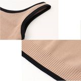 ノースリーブニット アンサンブル 通販 タンクトップ ニット キャミソール ショート丈 トップス カーディガン セット 長袖 かわいい 可愛い おしゃれ バイカラー 前開き シンプル