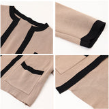 ノースリーブニット アンサンブル 通販 タンクトップ ニット キャミソール ショート丈 トップス カーディガン セット 長袖 かわいい 可愛い おしゃれ バイカラー 前開き シンプル