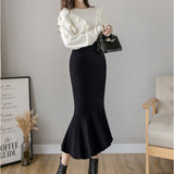 マーメイドスカート タイト 通販 スカート レディース ミモレ丈スカート リブニットスカート フレア ミモレ ロング マーメイド ボトムス ストレッチ 無地 秋冬 春 秋 冬 ol 通勤 大人