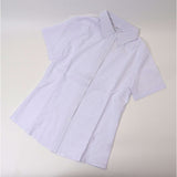 ブラウス Yシャツ 半袖 レディース 通販 シャツ yシャツ ワイシャツ 事務服 制服 フォーマルシャツ フォーマル スキッパー Vネック スリム ポリエステル スーツ 無地 上品 キレイめ