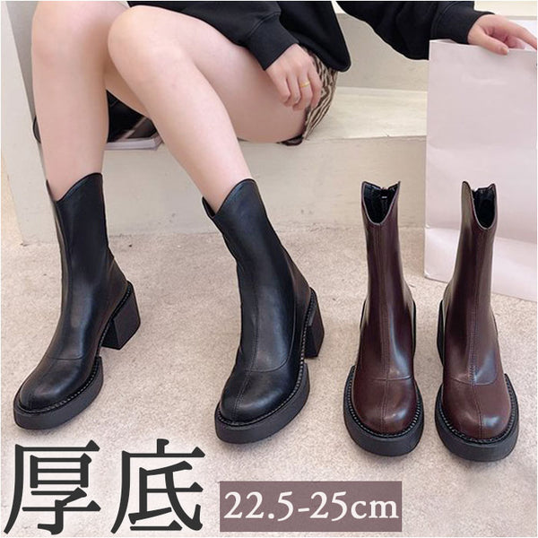 シューズ 靴 くつ クツ ブーツ クツ  レディースシューズ レディースブーツ ショートブーツ ロングブーツ ミドルブーツ レインブーツ 長靴 厚底 太ヒール チャンキーヒール ラウンドトゥ 痛くない 歩きやすい 履きやすい 美脚 脚長 かわいい 大人可愛い きれいめ シンプル mmboots20b_grande.jpg?v=1725412544