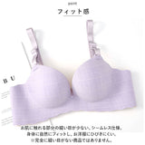 ブラジャー チェック柄 ノンワイヤー 通販 ノンワイヤーブラジャー シームレスブラジャー ノンワイヤーブラ シームレス 楽 格子柄 調節可能 肌に優しい チェック おしゃれ やわらかい