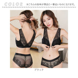 ブラジャー ショーツ セット ノンワイヤー ブラ 通販 ナイトブラ フロントホック レース アンダーウェア 下着 ワイヤレス 脇高 前開き 伸縮性 通気性 着け心地いい 可愛い 大きいサイズ