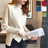 ニットセーター 通販 セーター ハーフタートルネックセーター 長袖 サイドボタン ニットトップス カジュアル シンプル レディース 大人 女性 おしゃれ ニット かわいい 可愛い