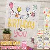 タペストリー 誕生日 95×73cm 通販 背景布 撮影 ファブリックポスター ポスター 飾り 飾り付け バースデー メッセージ 大判 壁掛け おしゃれ かわいい 写真 動画 子供 こども ベビー