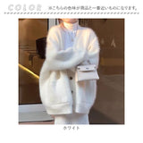 カーディガン フェザーヤーン ミドル丈 通販 羽織り 羽織 長袖 厚手 Vネック ゆったり ミドル 体型カバー 冬 カジュアル レディース 婦人服 アウター おしゃれ 防寒対策