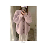 カーディガン フェザーヤーン ミドル丈 通販 羽織り 羽織 長袖 厚手 Vネック ゆったり ミドル 体型カバー 冬 カジュアル レディース 婦人服 アウター おしゃれ 防寒対策