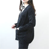 カーディガン フェザーヤーン ミドル丈 通販 羽織り 羽織 長袖 厚手 Vネック ゆったり ミドル 体型カバー 冬 カジュアル レディース 婦人服 アウター おしゃれ 防寒対策