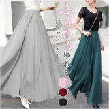 シフォンスカート ロング レディース 通販 チュールスカート レディーススカート ロングスカート スカート フレアスカート フレア ギャザー ロング丈 マキシ ウエストゴム きれいめ