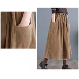 ワイドパンツ 七分丈 通販 コーデュロイ パンツ ガウチョパンツ ワイド ロング ズボン ７分丈 ボトムス ウエストゴム ポケット ベルト付き 春 秋 冬 秋冬 あったか 体型カバー ゆったり