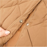 キルティングジャケット レディース ショート ミドル 通販 キルティング ジャケット 羽織 羽織り 上着 ダウンジャケット アウター ノーカラー 中綿 ダウン 防寒 体型カバー ゆったり