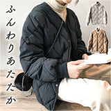 キルティングジャケット レディース ショート ミドル 通販 キルティング ジャケット 羽織 羽織り 上着 ダウンジャケット アウター ノーカラー 中綿 ダウン 防寒 体型カバー ゆったり