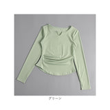 ヨガウェア トップス 通販 ヨガトップス 長袖 ヨガ ウェア キーネック tシャツ ロンt レディース ロングTシャツ 長袖Tシャツ ピラティスウェア スポーツウェア 速乾 ホットヨガ